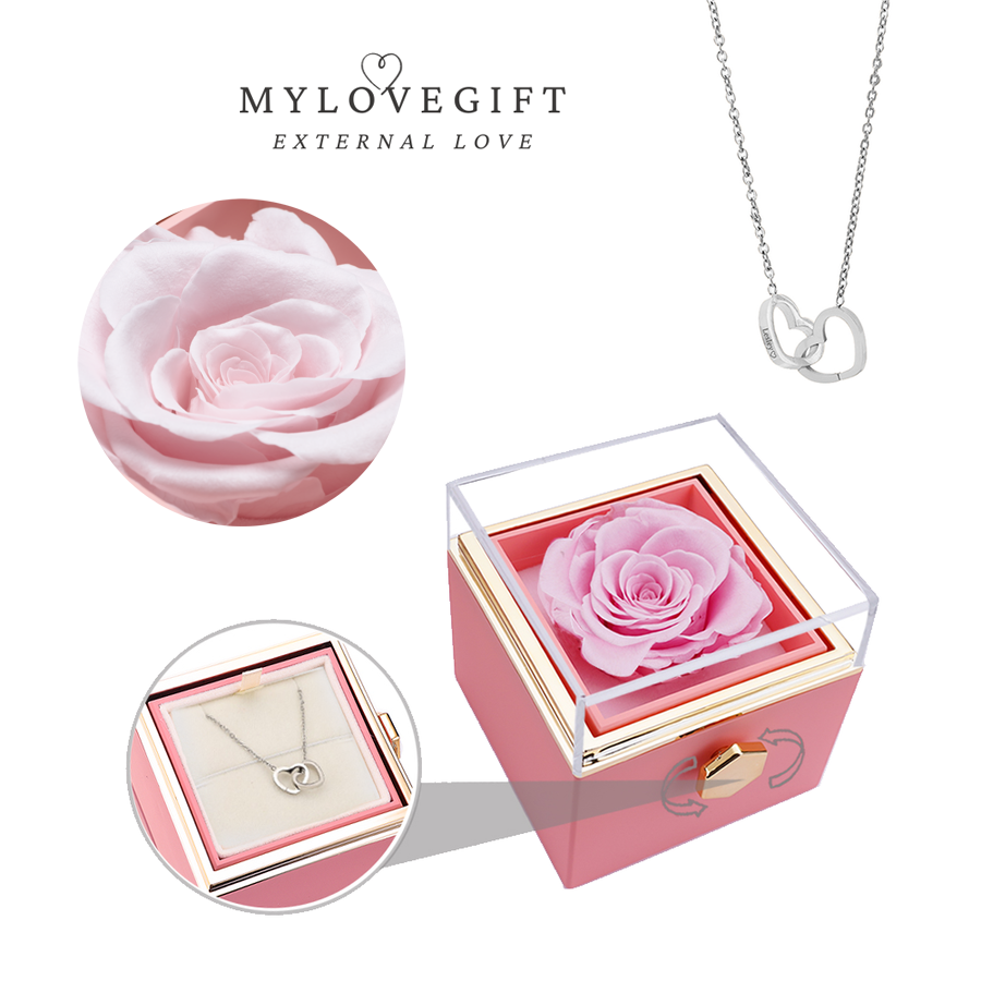 Eternal Rose Box - Engraved Necklace