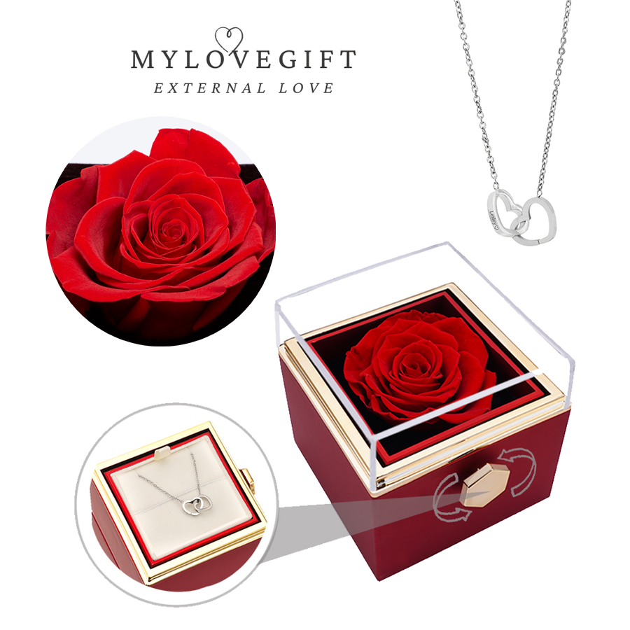 Eternal Rose Box - Engraved Necklace