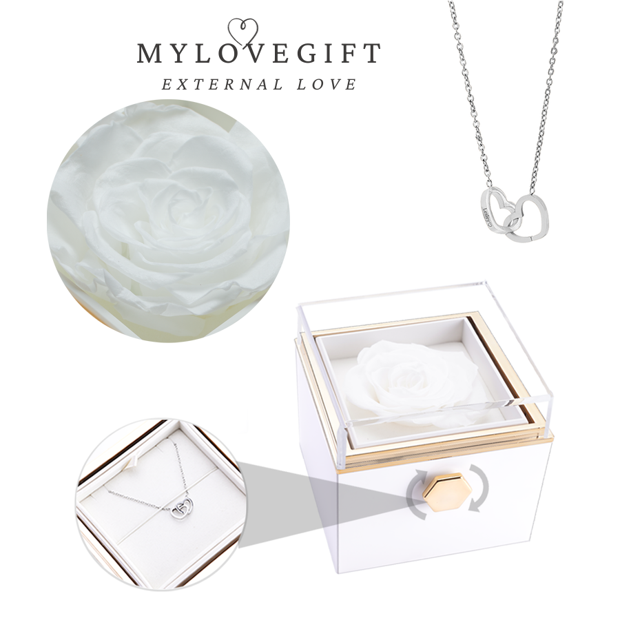 Eternal Rose Box - Engraved Necklace