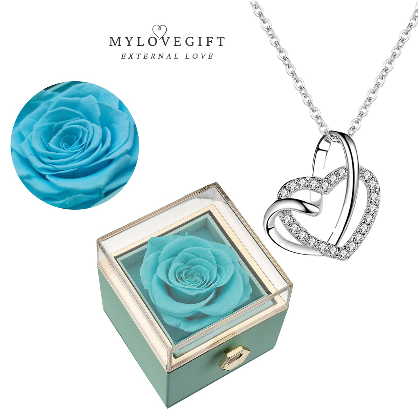 Eternal Rose Box - Engraved Necklace