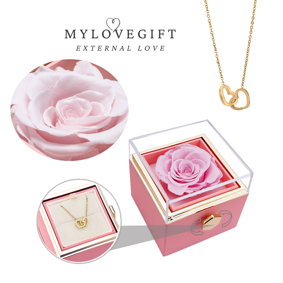 Eternal Rose Box - Engraved Necklace