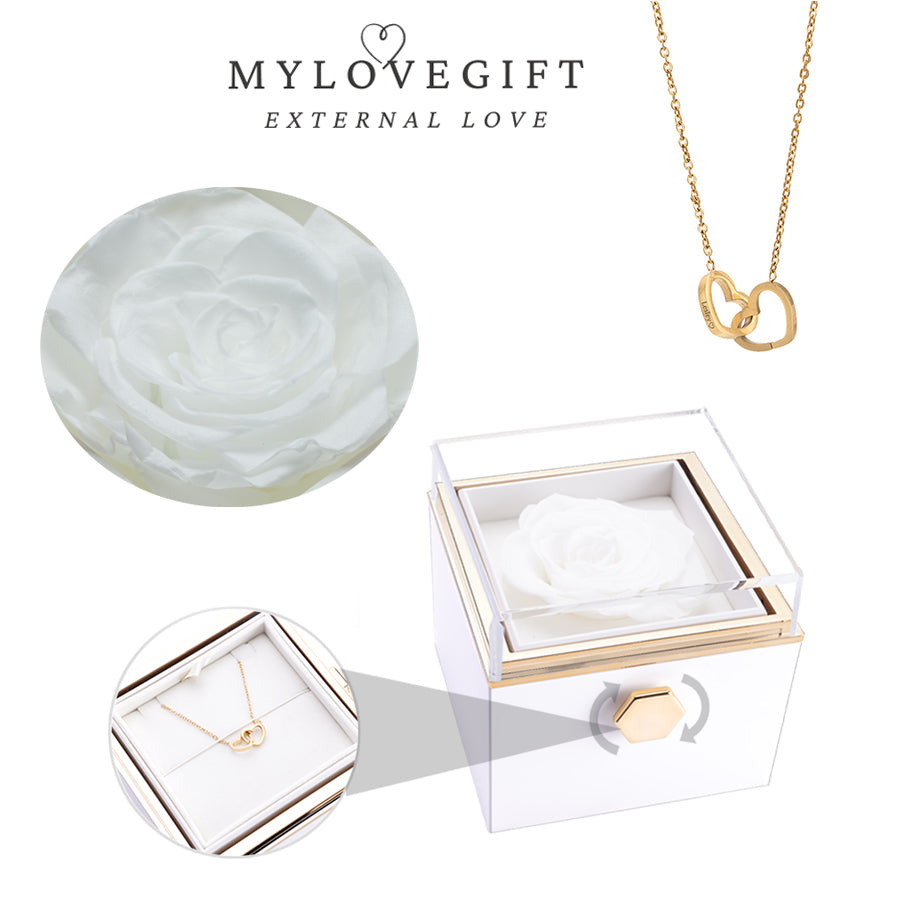 Eternal Rose Box - Engraved Necklace